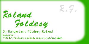 roland foldesy business card